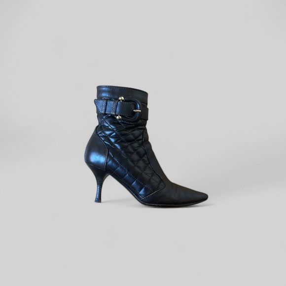 Burberry Black Quilted Ankle Boots - Picture 1 of 9